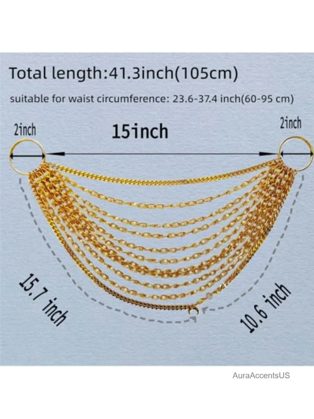 Sexy Multilayer Metal Pearl Waist Chain Belt Fashion Waist Accessory